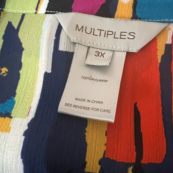 Multiples Red Pink Boxy Graphic Blouse - Picture 5 of 5